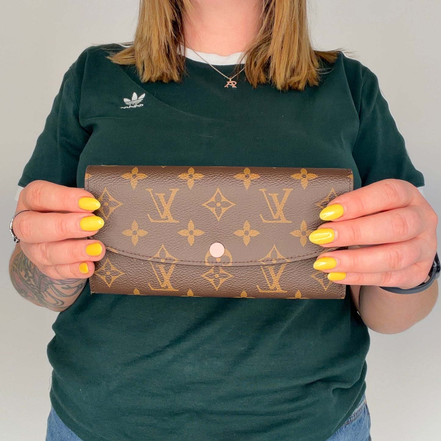 Louis Vuitton Emilie Wallet Damier Ebene and Rose Ballerine (NFID)