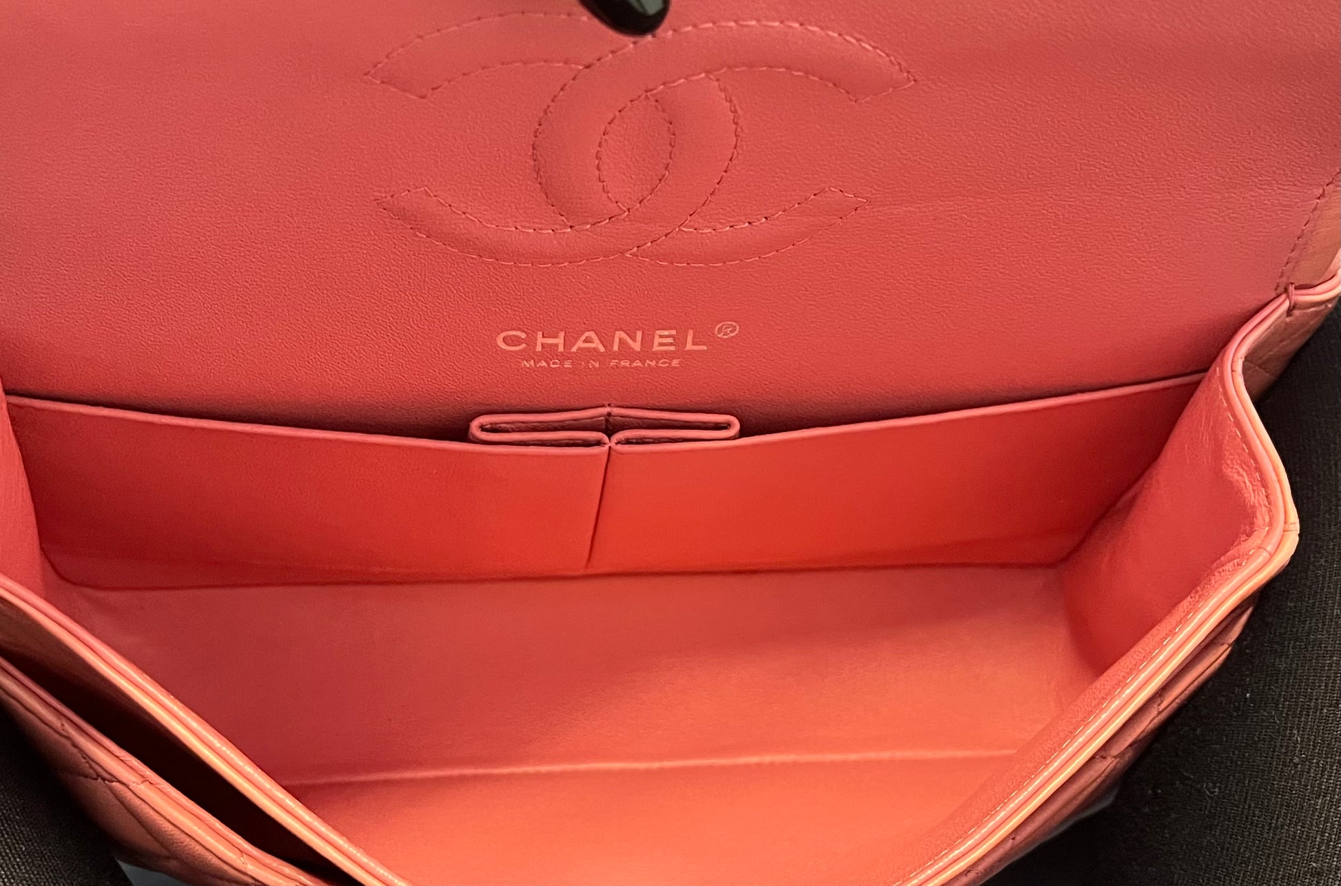 Chanel Soft Pink Lambskin Medium Classic Double Flap Bag 2012