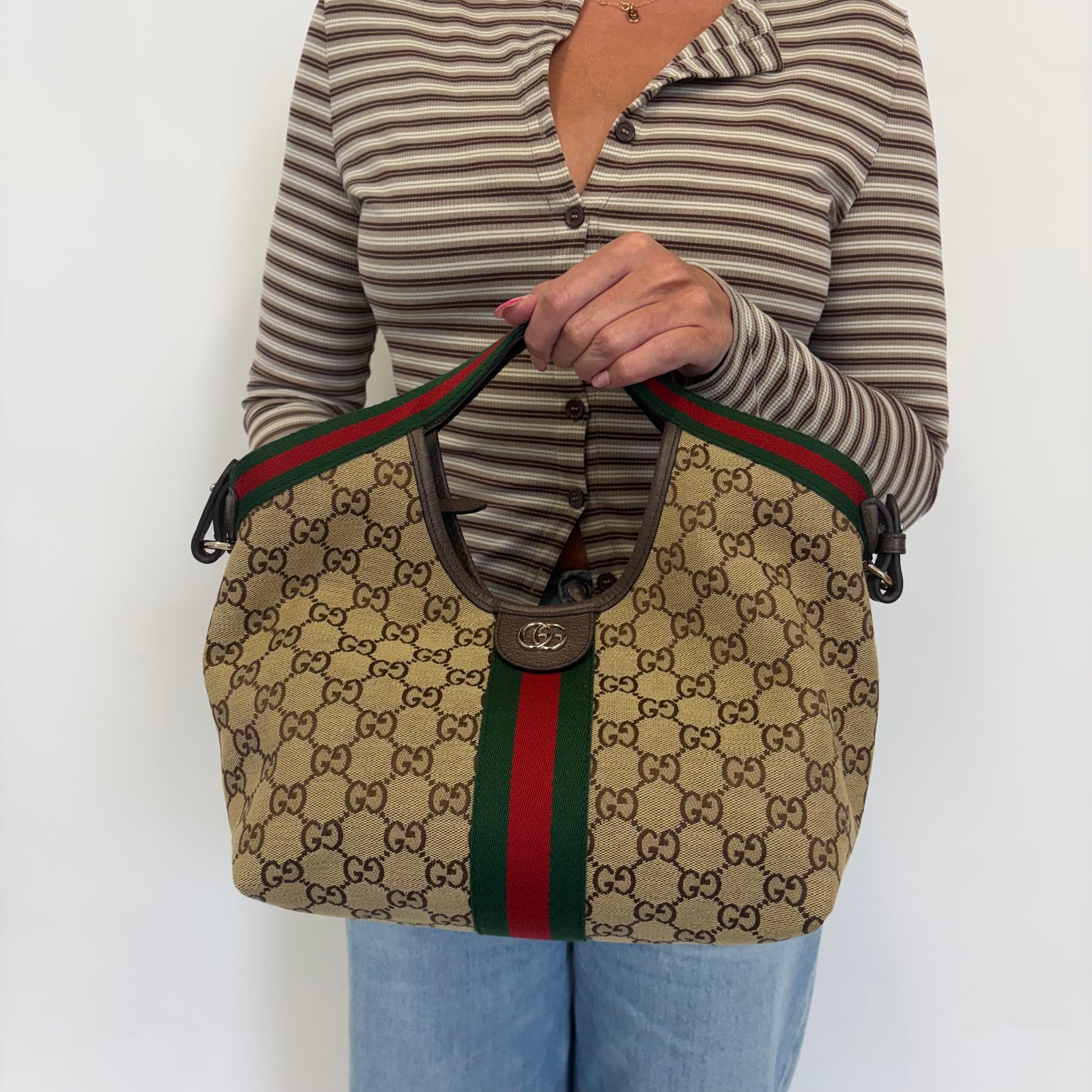 Gucci Gigilo Tote Small GG Canvas and Web