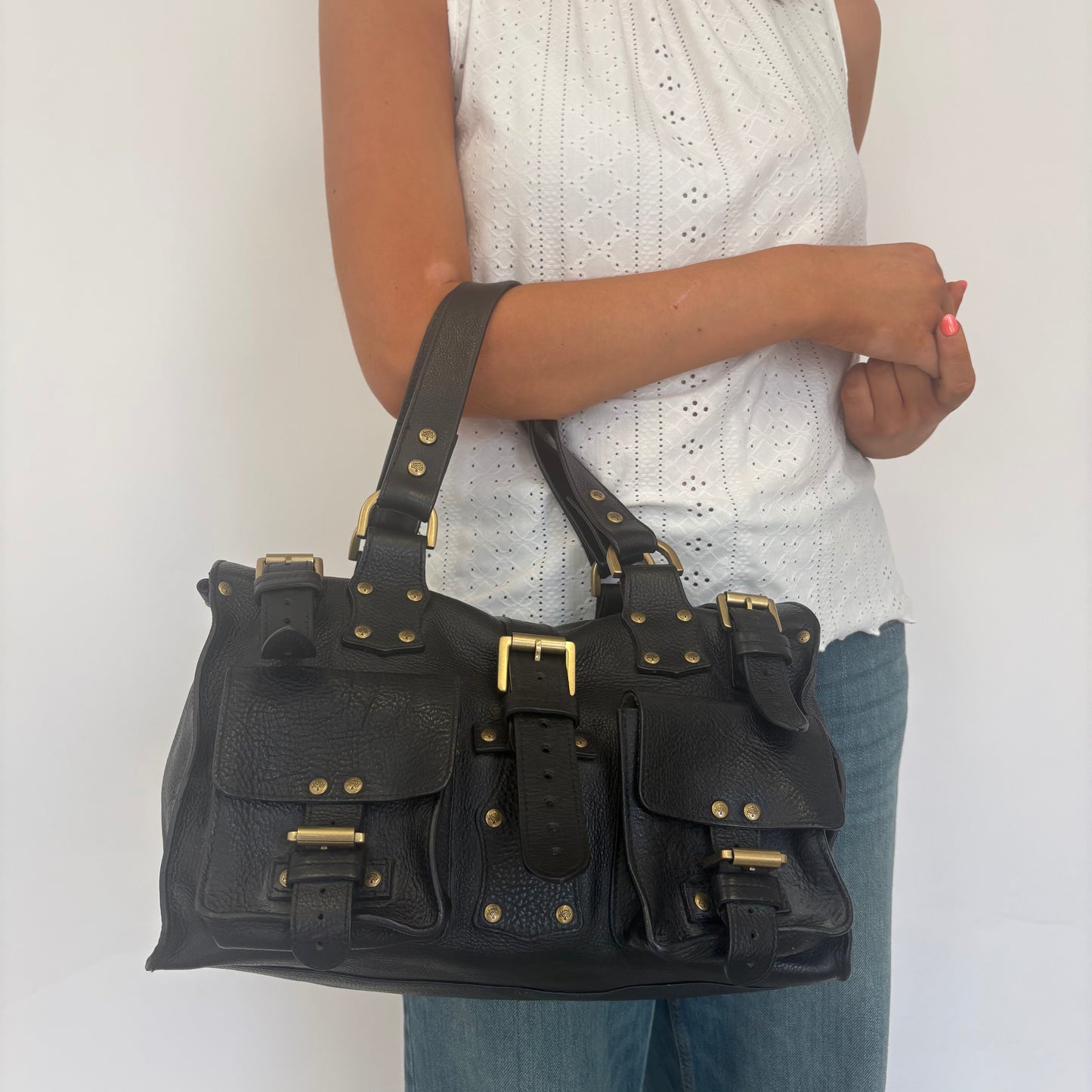 Mulberry Roxanne NVT Leather Black Vintage