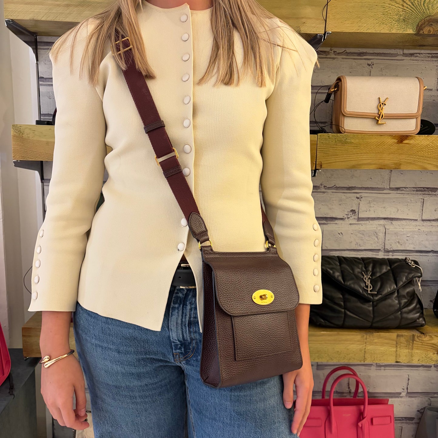Mulberry Antony Small Oxblood Gold HW