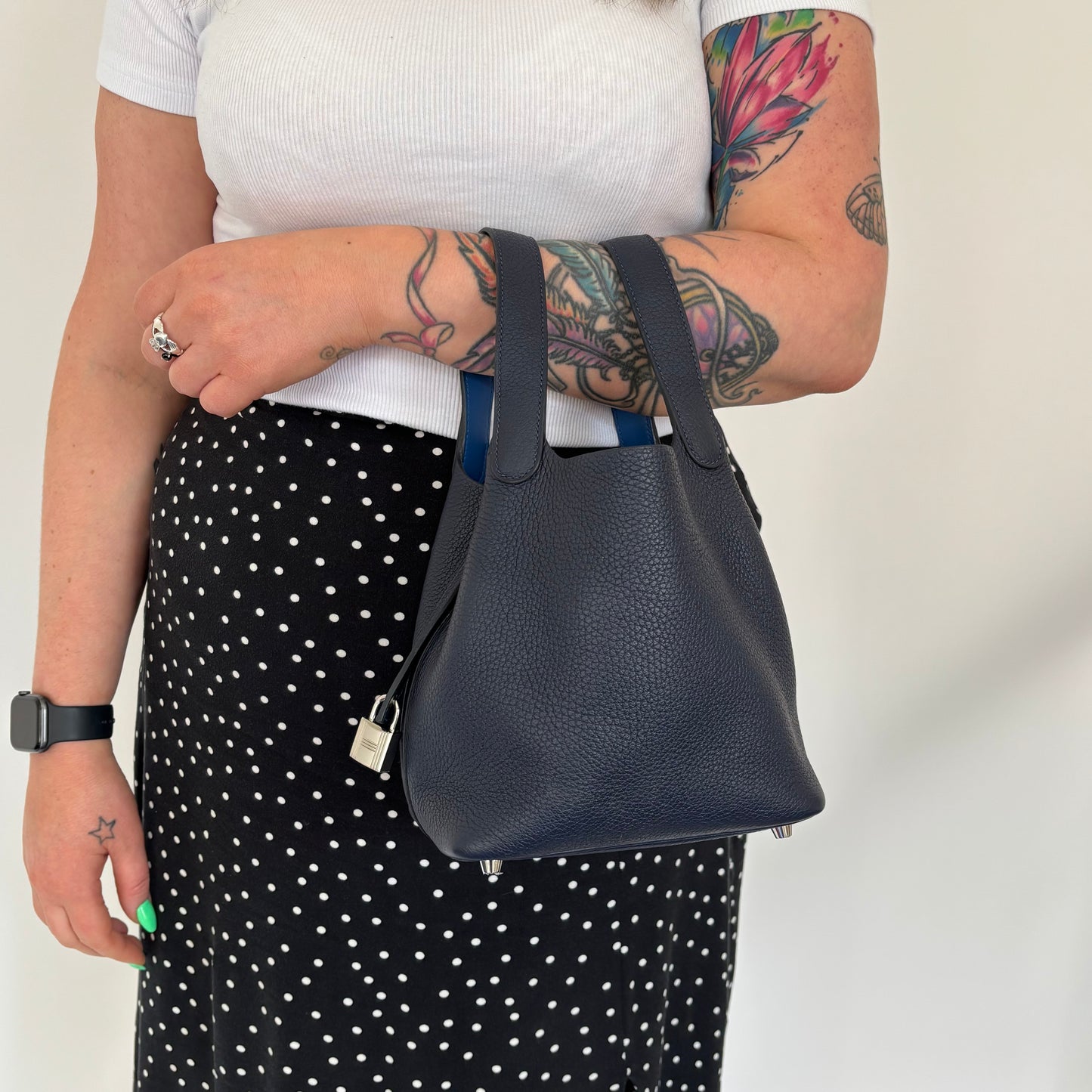 Hermes Picotin 18 Bleu Nuit and Bleu De Prusse Clemence 2021