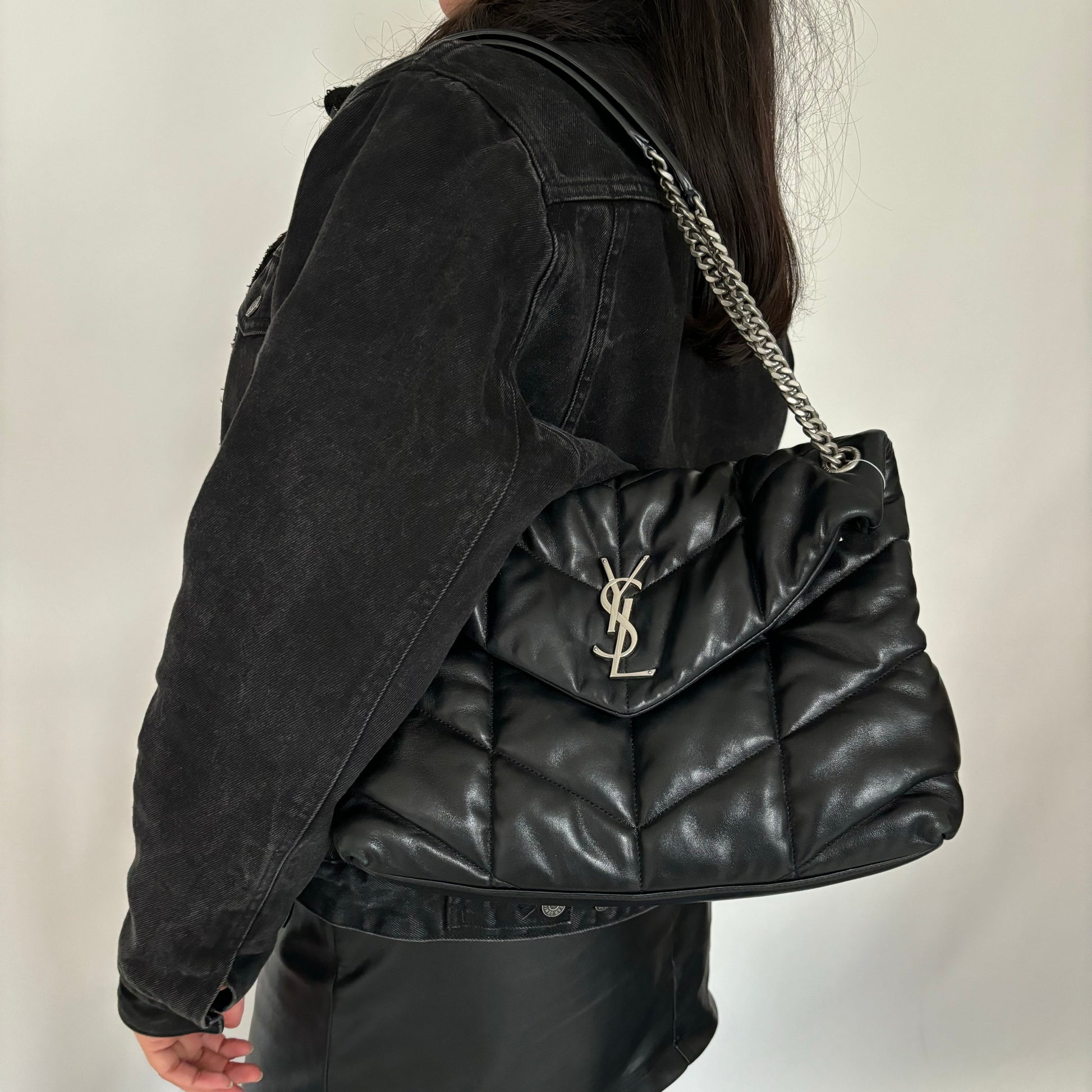 Saint Laurent Black Nappa Medium Puffer SHW 2020