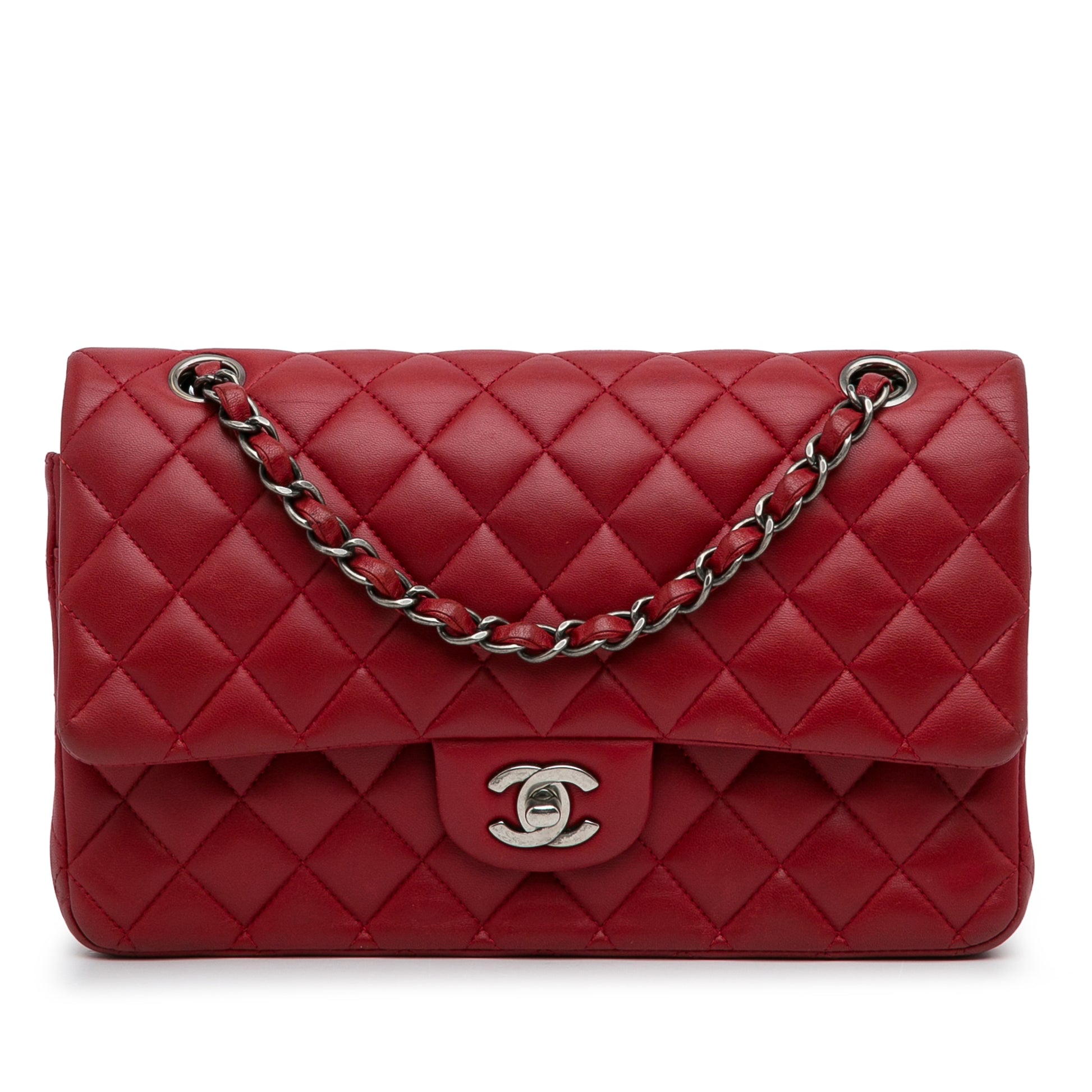 2014 CHANEL Pink Lambskin Leather Mini Flap Bag