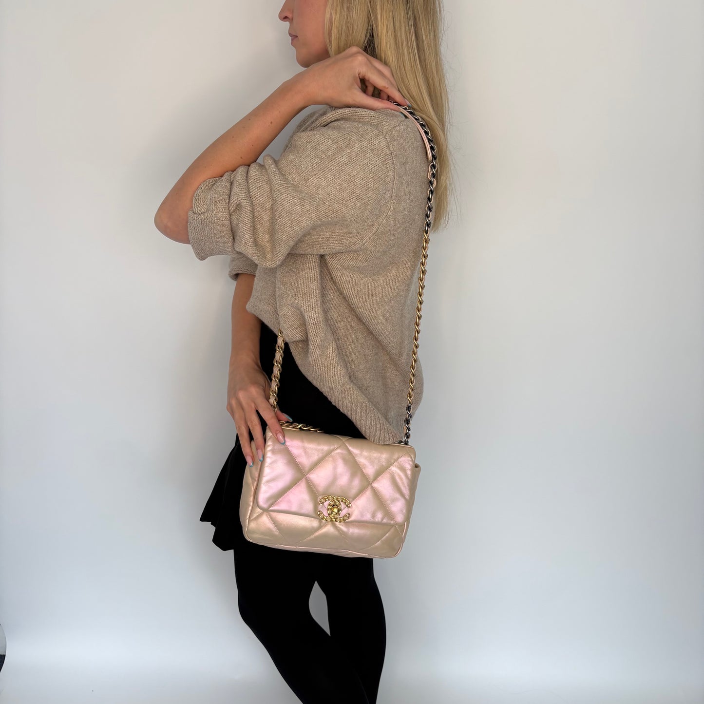 Chanel 19 Iridescent Leather Small (NFID)