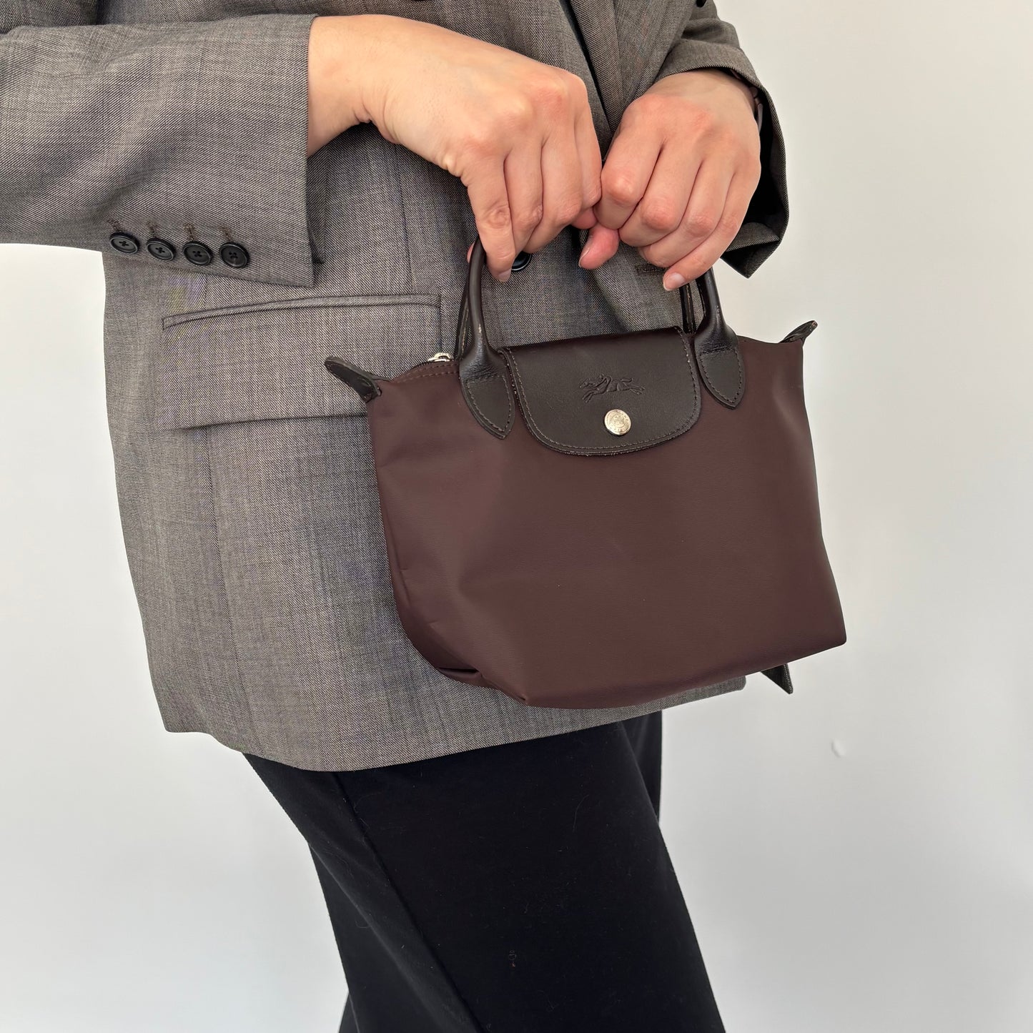 Longchamp Brown Le Pliage Mini