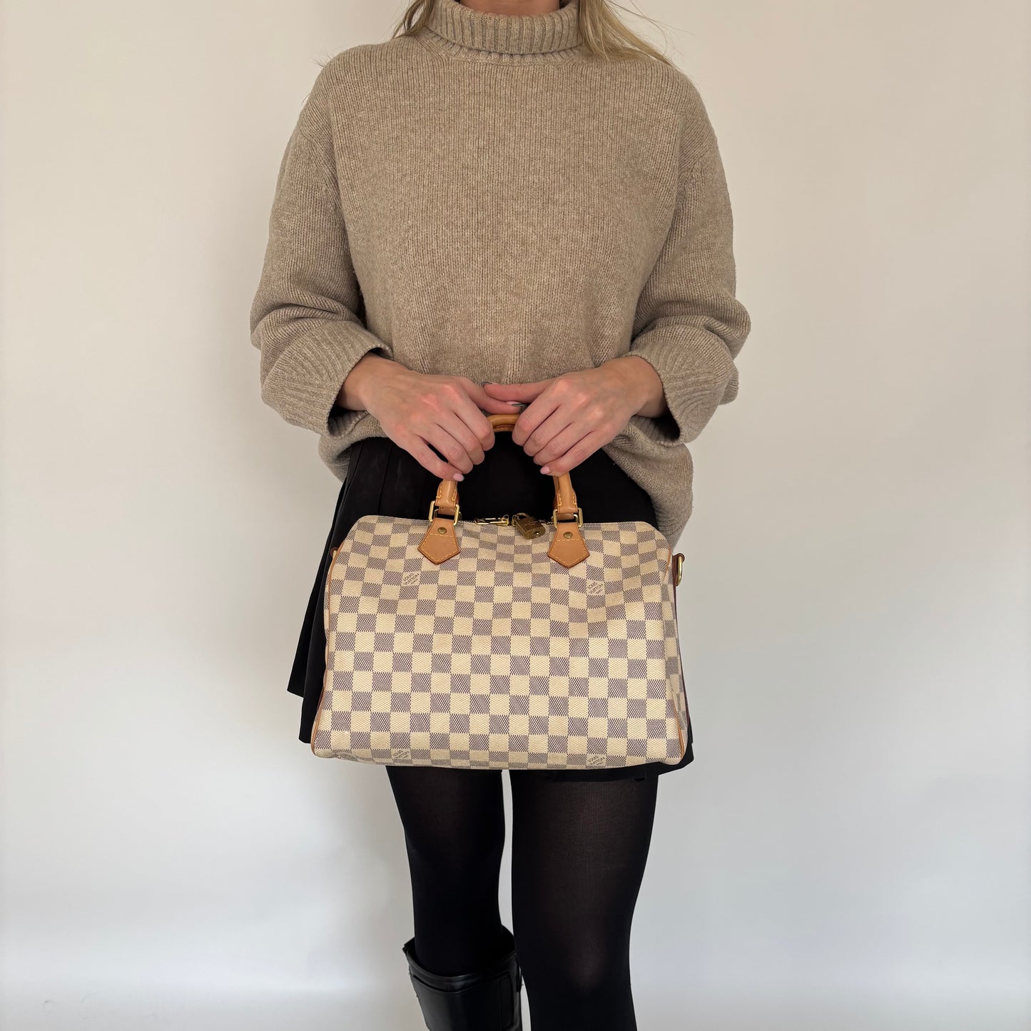 Louis Vuitton Classic Damier Azur Canvas Speedy 30 Bandouliere DU0183 - 2013