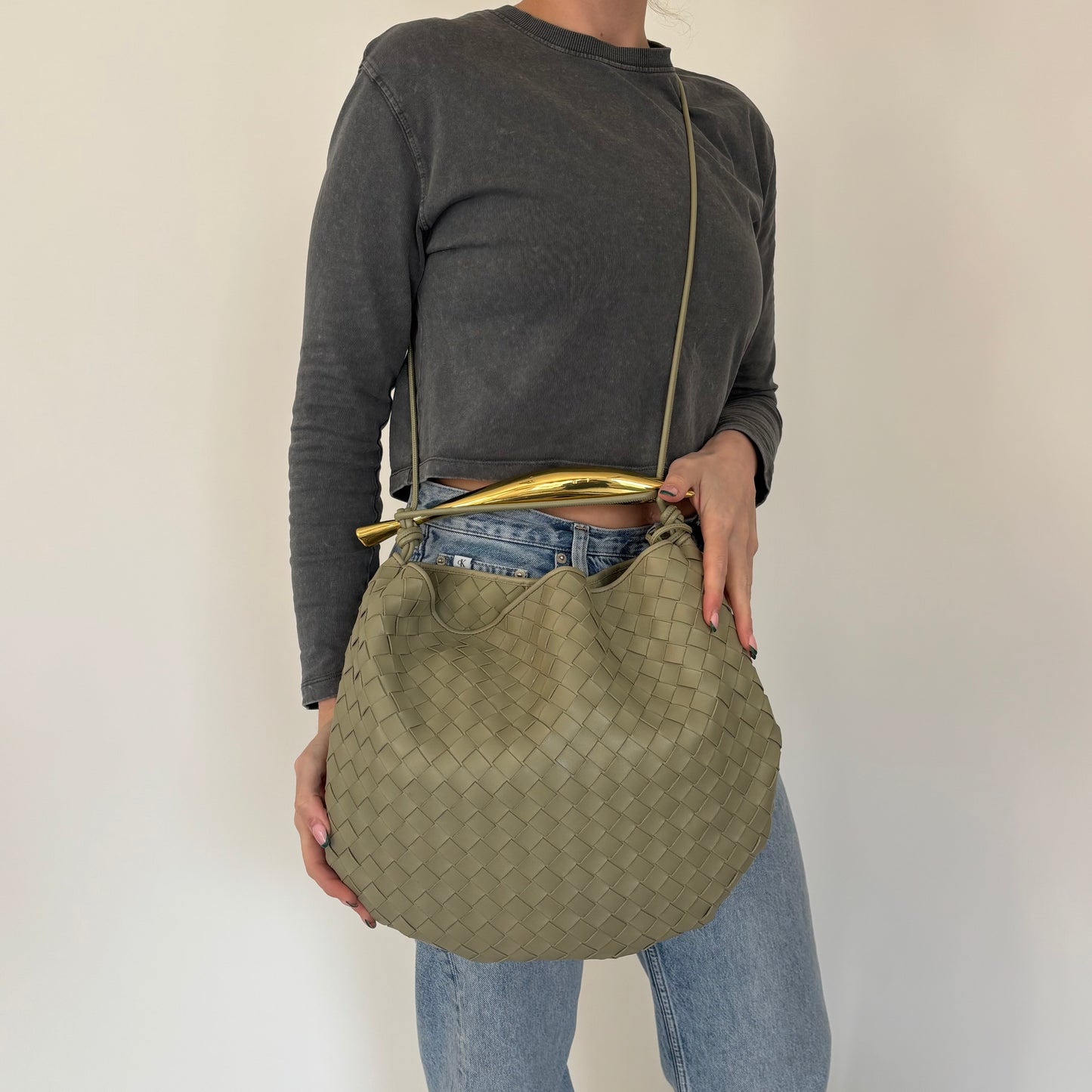 Bottega Veneta Travertine Intrecciato Medium Sardine 2022