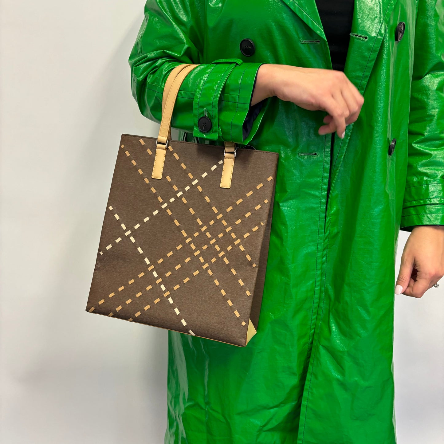 Burberry Woven Leather Tote Bag