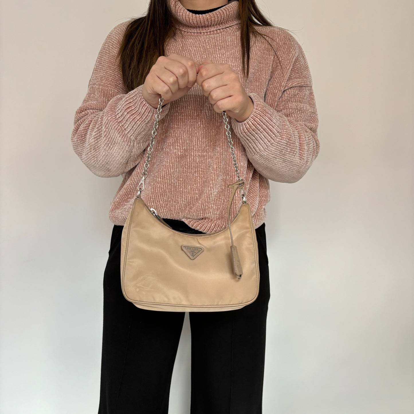 Prada Beige Nylon Re-Edition 2005 Crossbody Bag