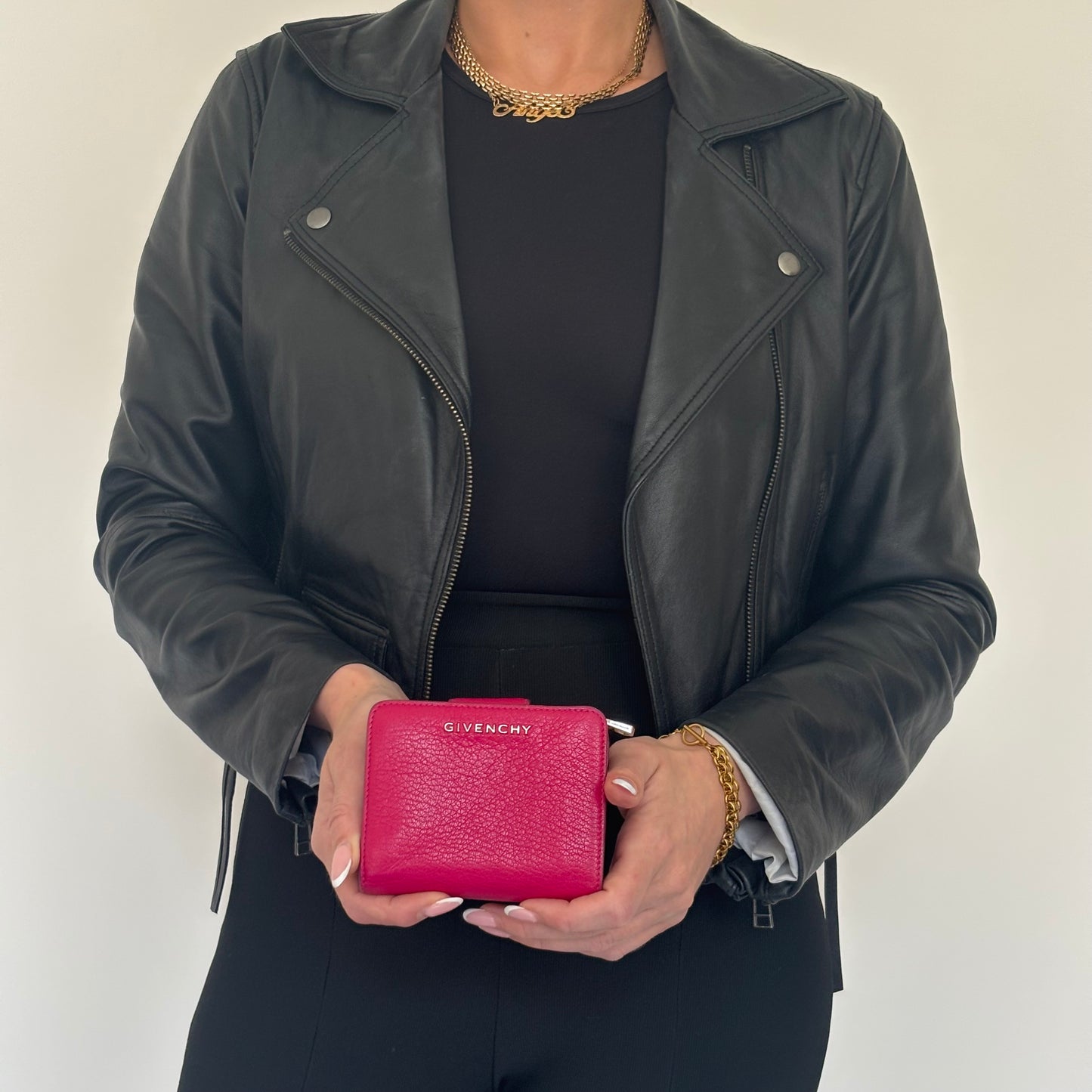 Givenchy Fuschia Compact Leather Wallet