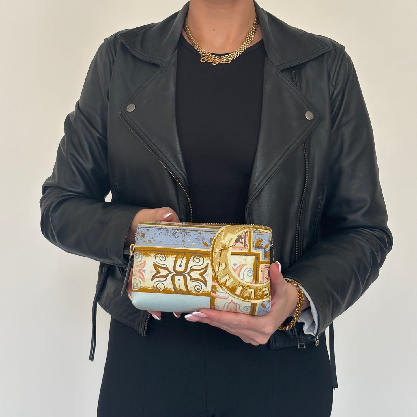 Celine Vintage Fabric Pouch Cosmetic Bag