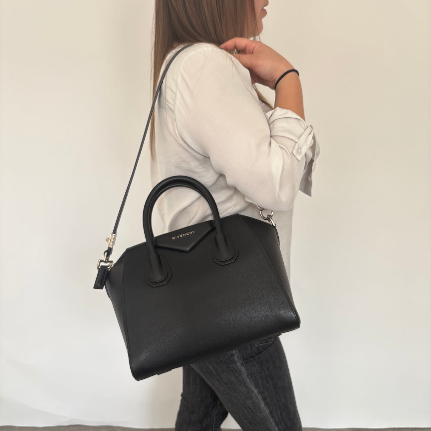 Givenchy Antigona Small Black Leather SHW