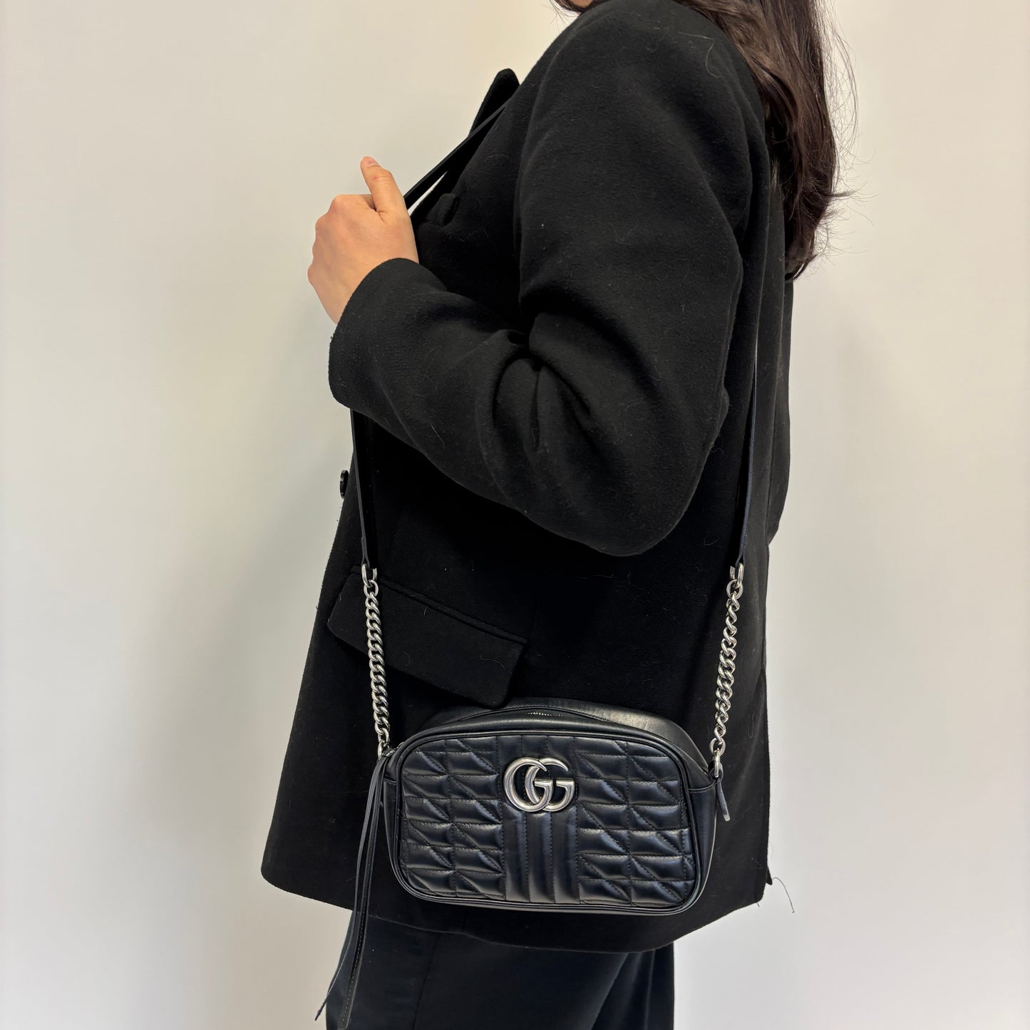 Gucci Small Marmont Camera Bag In Mixed Matelasse