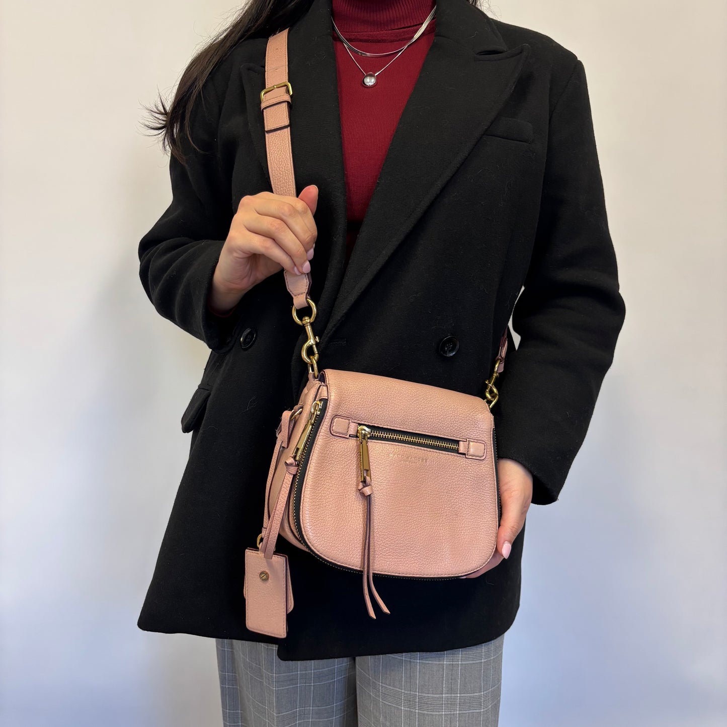 Marc Jacobs Pale Pink Small Recruit Saddle Bag