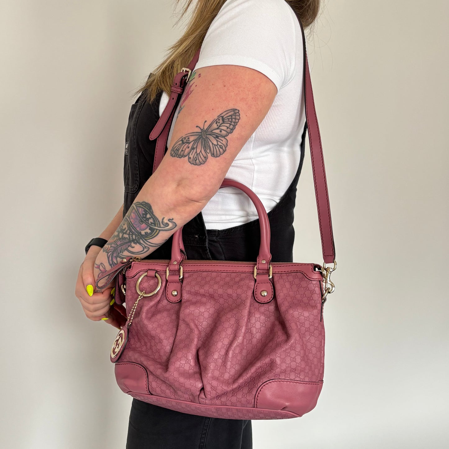 Gucci Pink Microguccissima 2 Way Sukey Tote