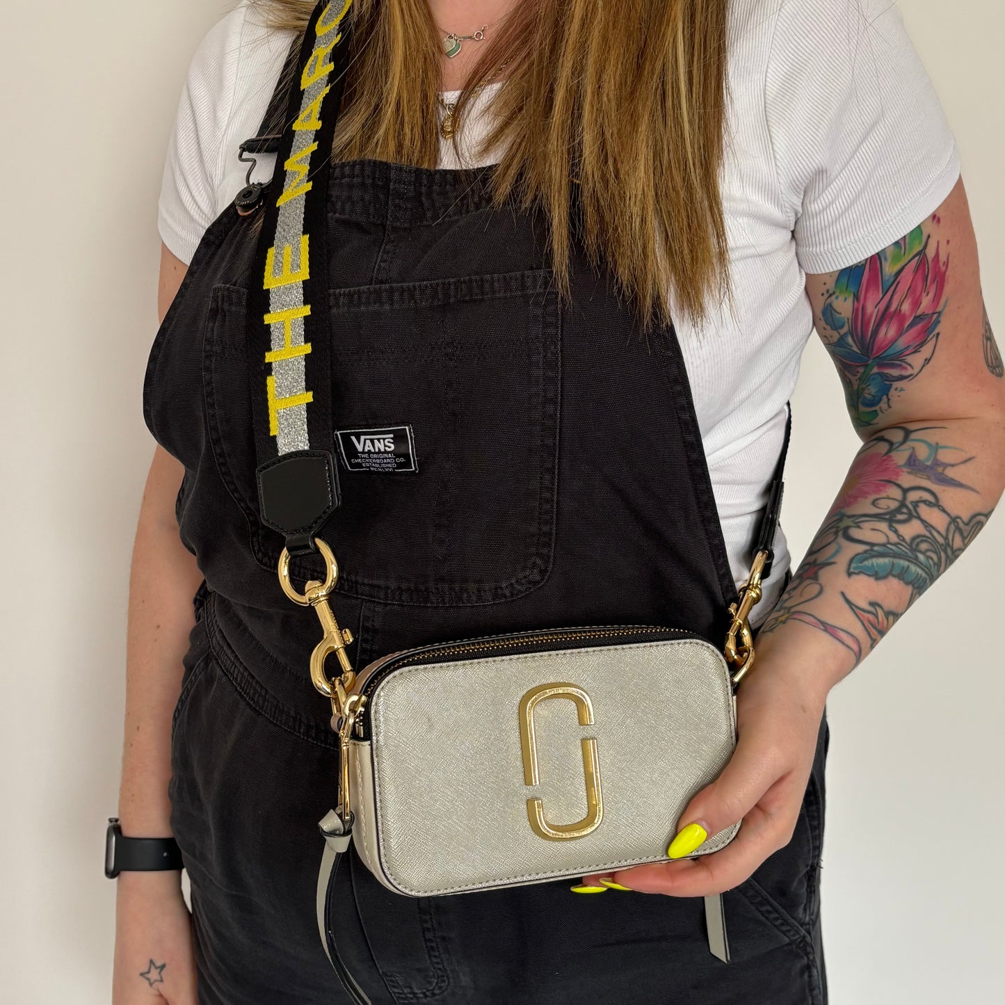 Marc Jacobs Grey/Pale Pink and Logo Strap Snapshot