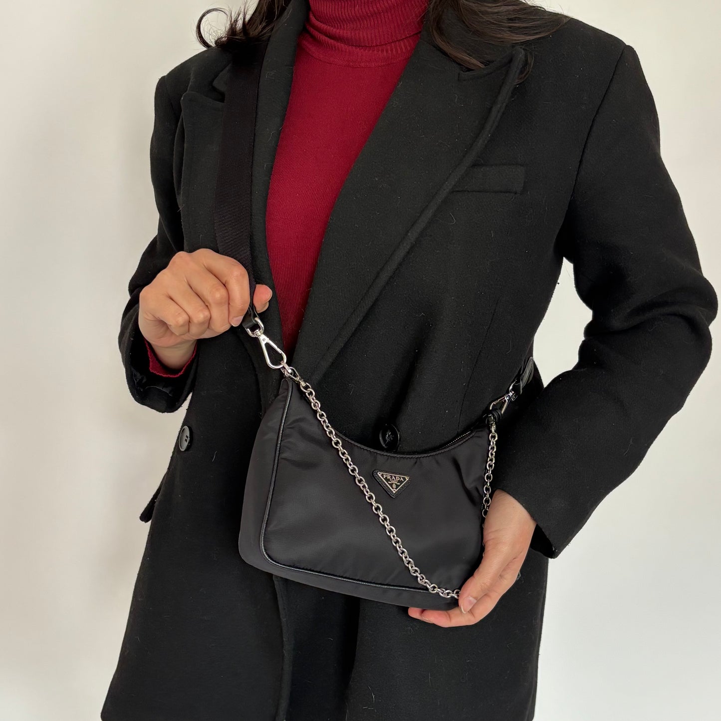 Prada Black Nylon Re-Edition 2005 Crossbody Bag