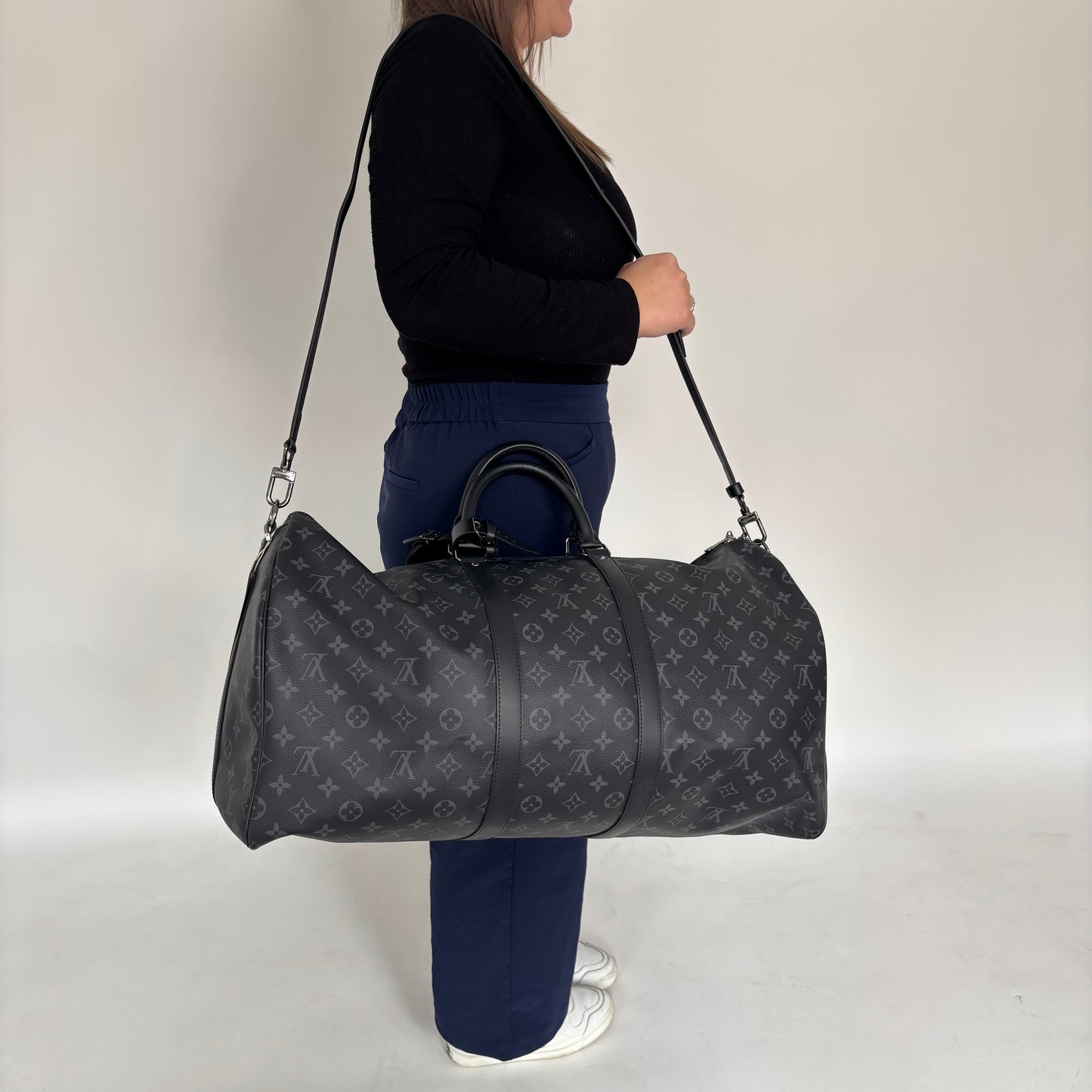 Louis Vuitton Monogram Eclipse Keepall 55 Bandouliere