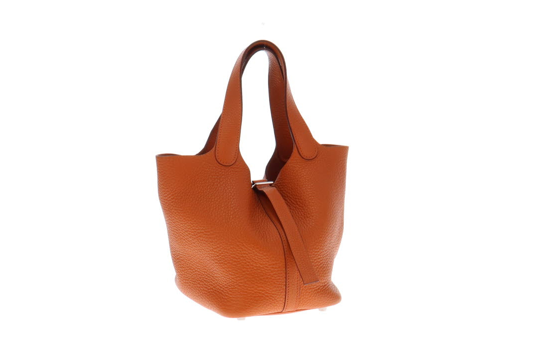 Hermes Vintage 2007 Picotin 18 Classic Orange Clemence Leather