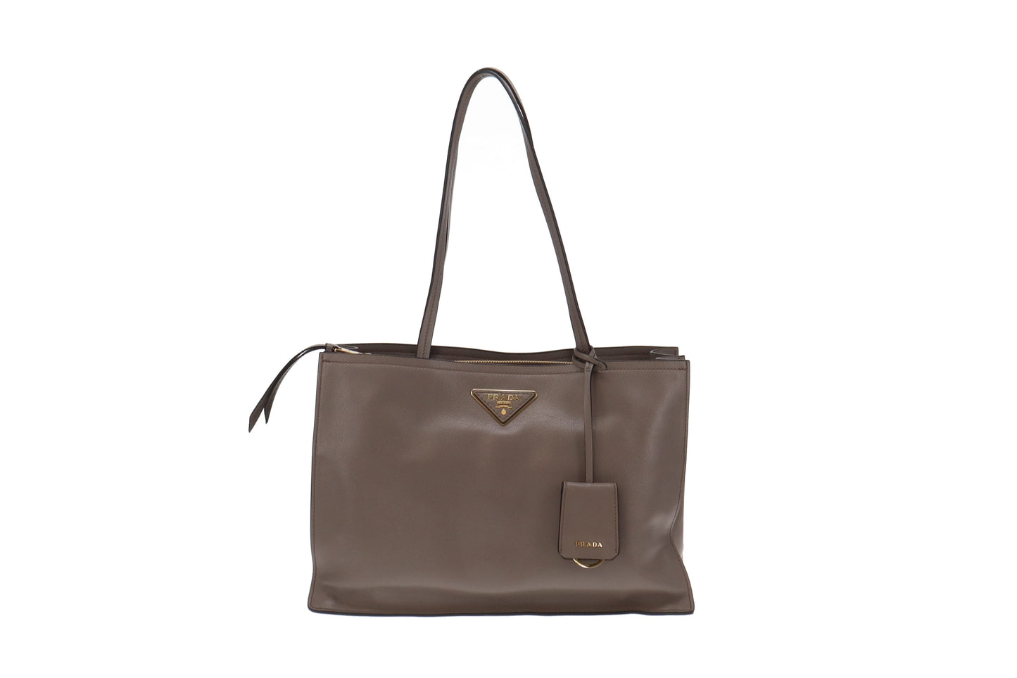 Prada Glace'Calf Argilla Shopping Tote
