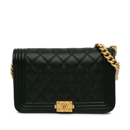 Quilted Caviar Boy Wallet on Chain Image #1