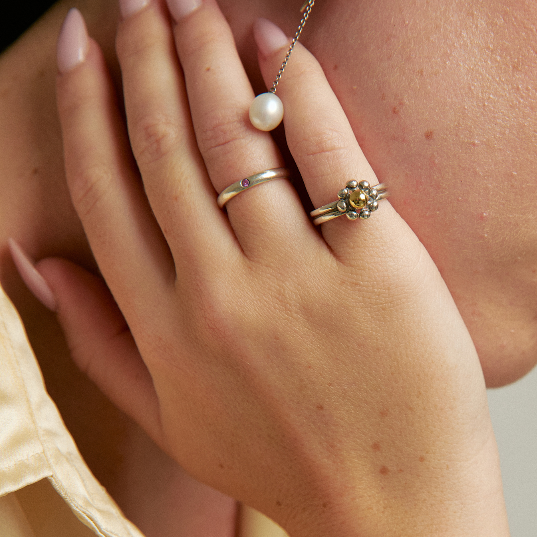 Tiffany & Co 18k Gold And Sterling Silver Paloma Picasso Jolie Floral Ring (Size 50)