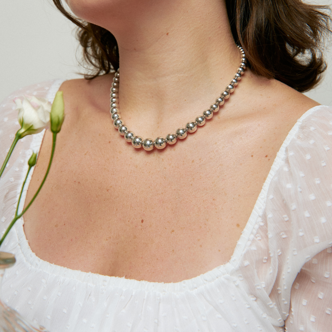 Tiffany Co Sterling Silver City Hardwear Ball Necklace RRP 790