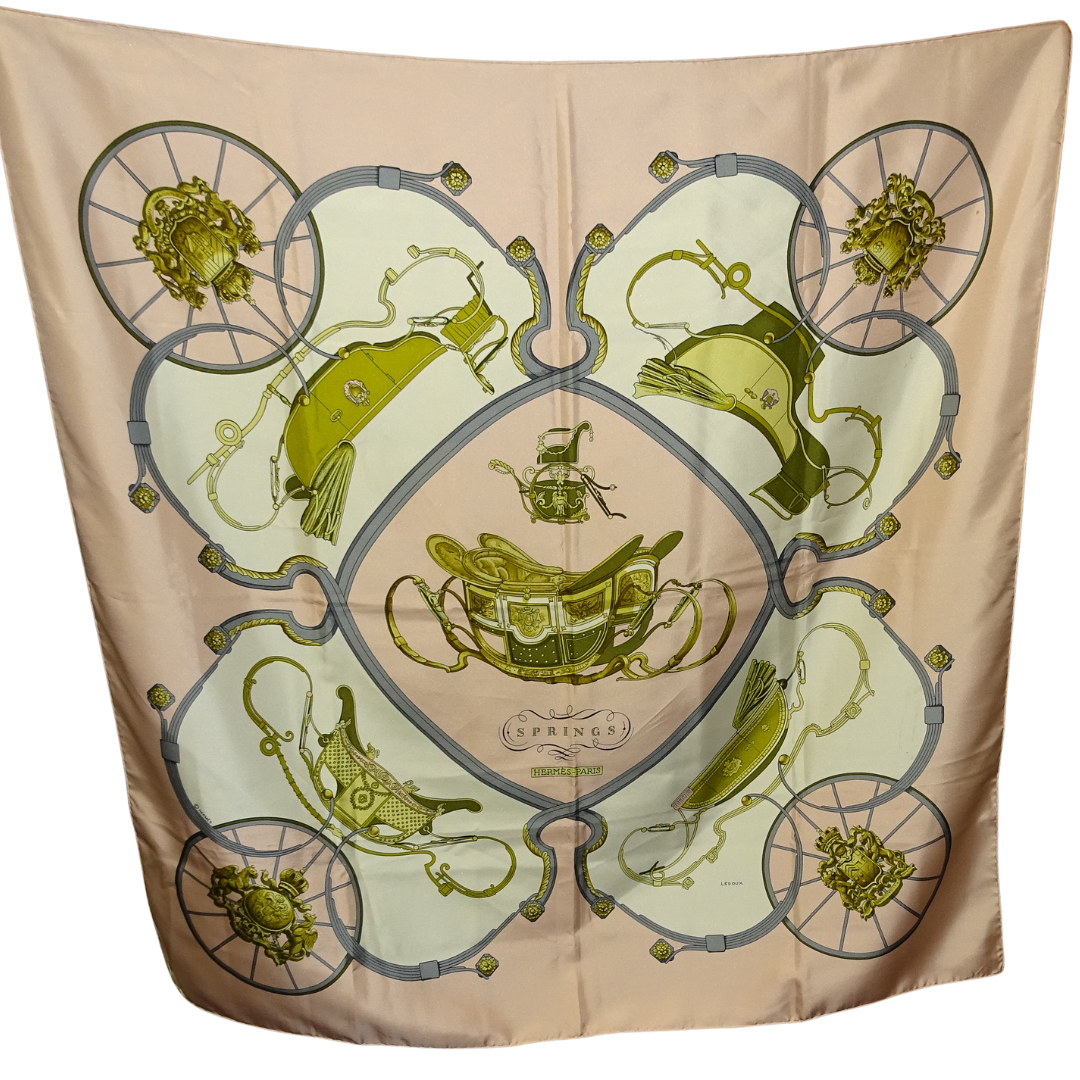 Hermes Springs 100 % Silk Scarf 90