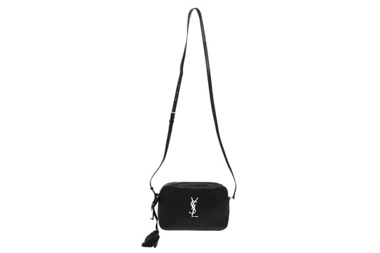 Saint Laurent Black Smooth Leather Lou Camera Bag
