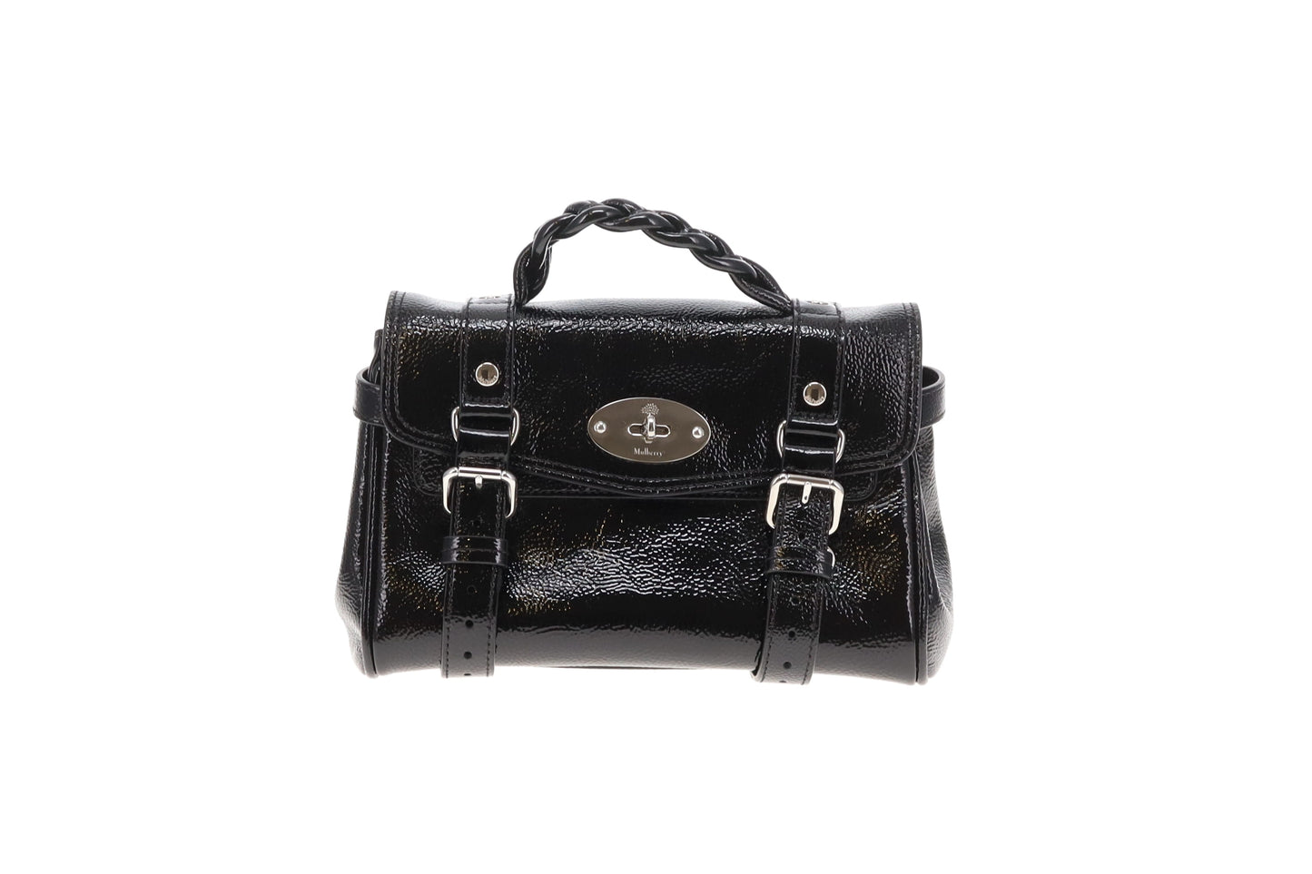 Mulberry Alexa Mini Black Spongy Patent Leather New Model