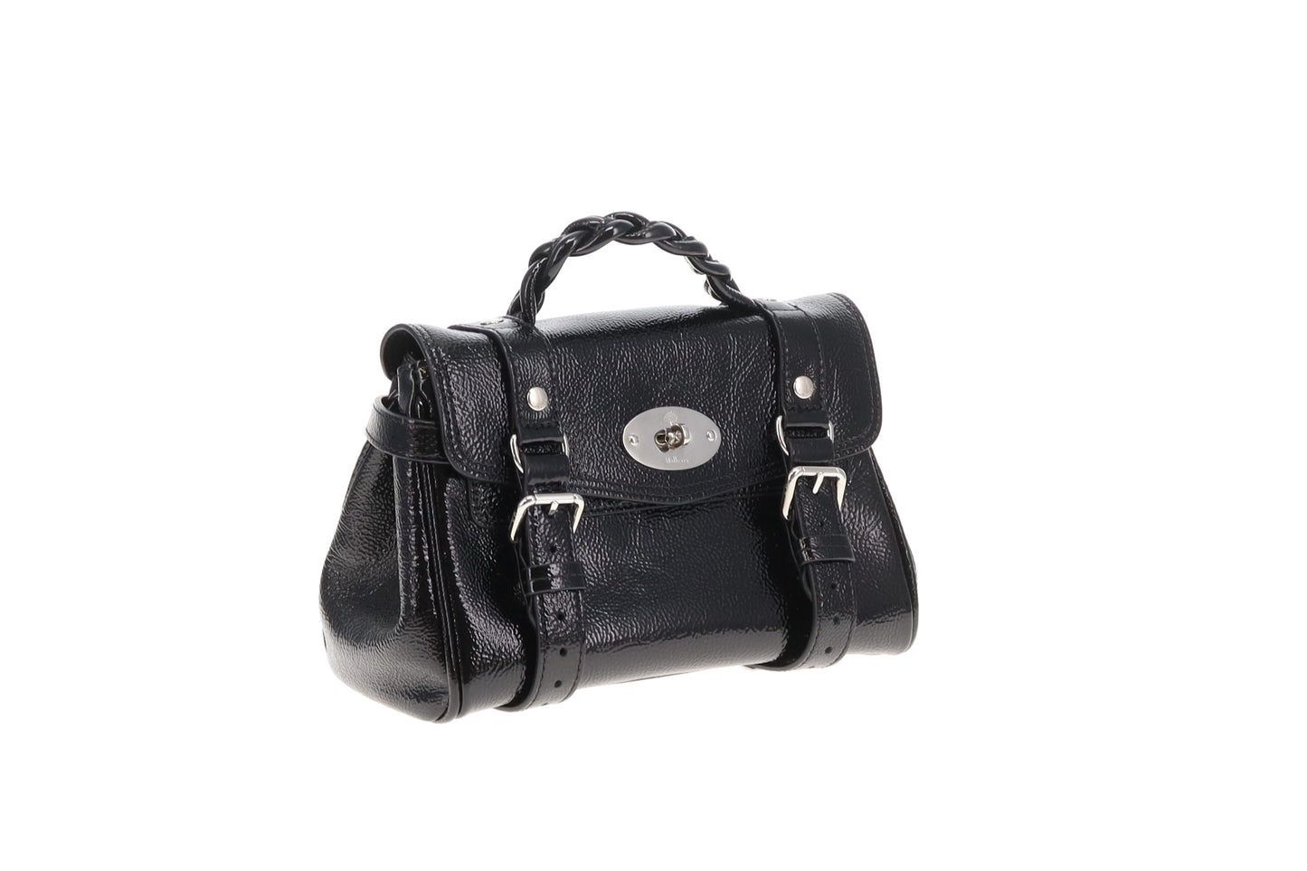 Mulberry Alexa Mini Black Spongy Patent Leather New Model