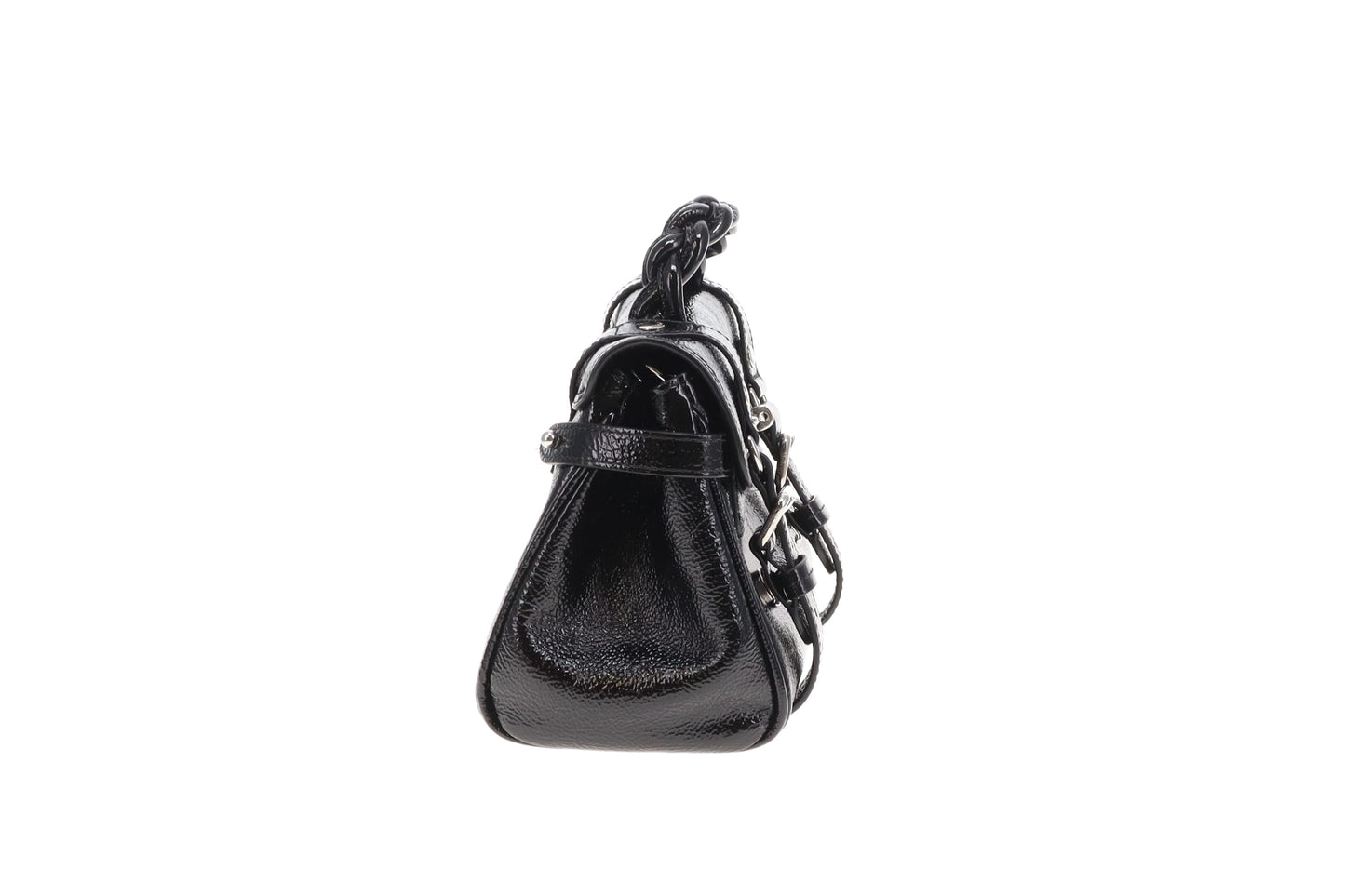 Mulberry Alexa Mini Black Spongy Patent Leather New Model
