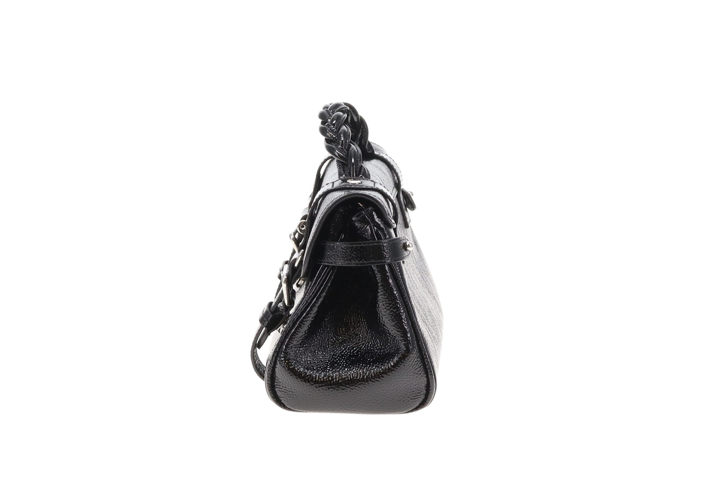 Mulberry Alexa Mini Black Spongy Patent Leather New Model