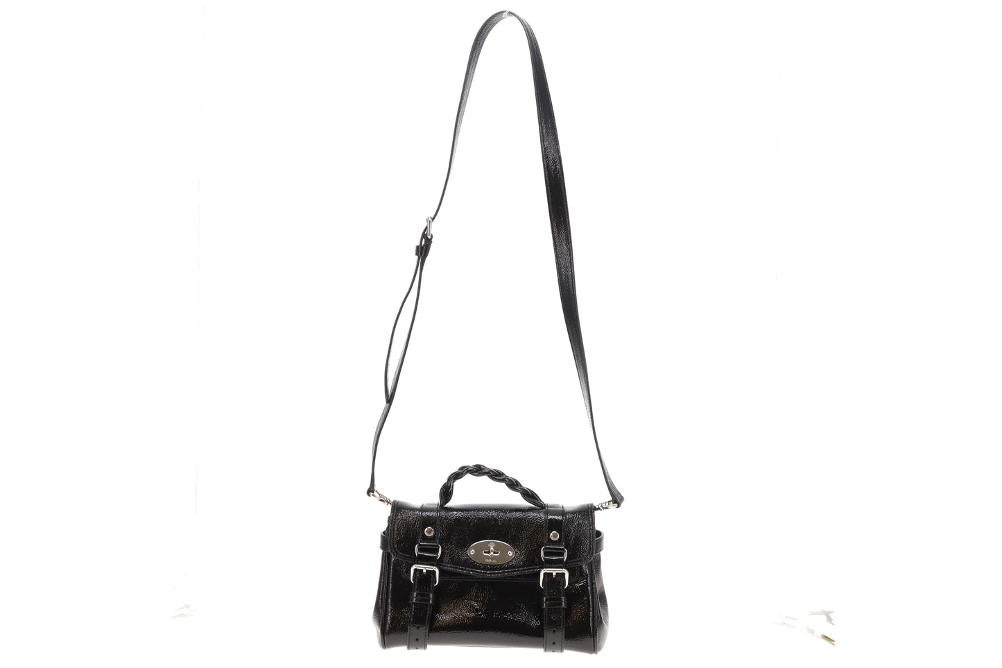 Mulberry Alexa Mini Black Spongy Patent Leather New Model