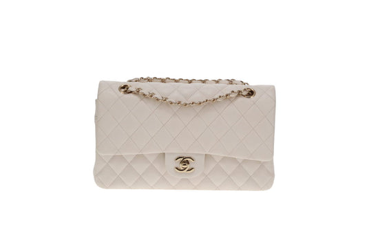 Chanel Classic Double Flap Caviar White Medium 2020