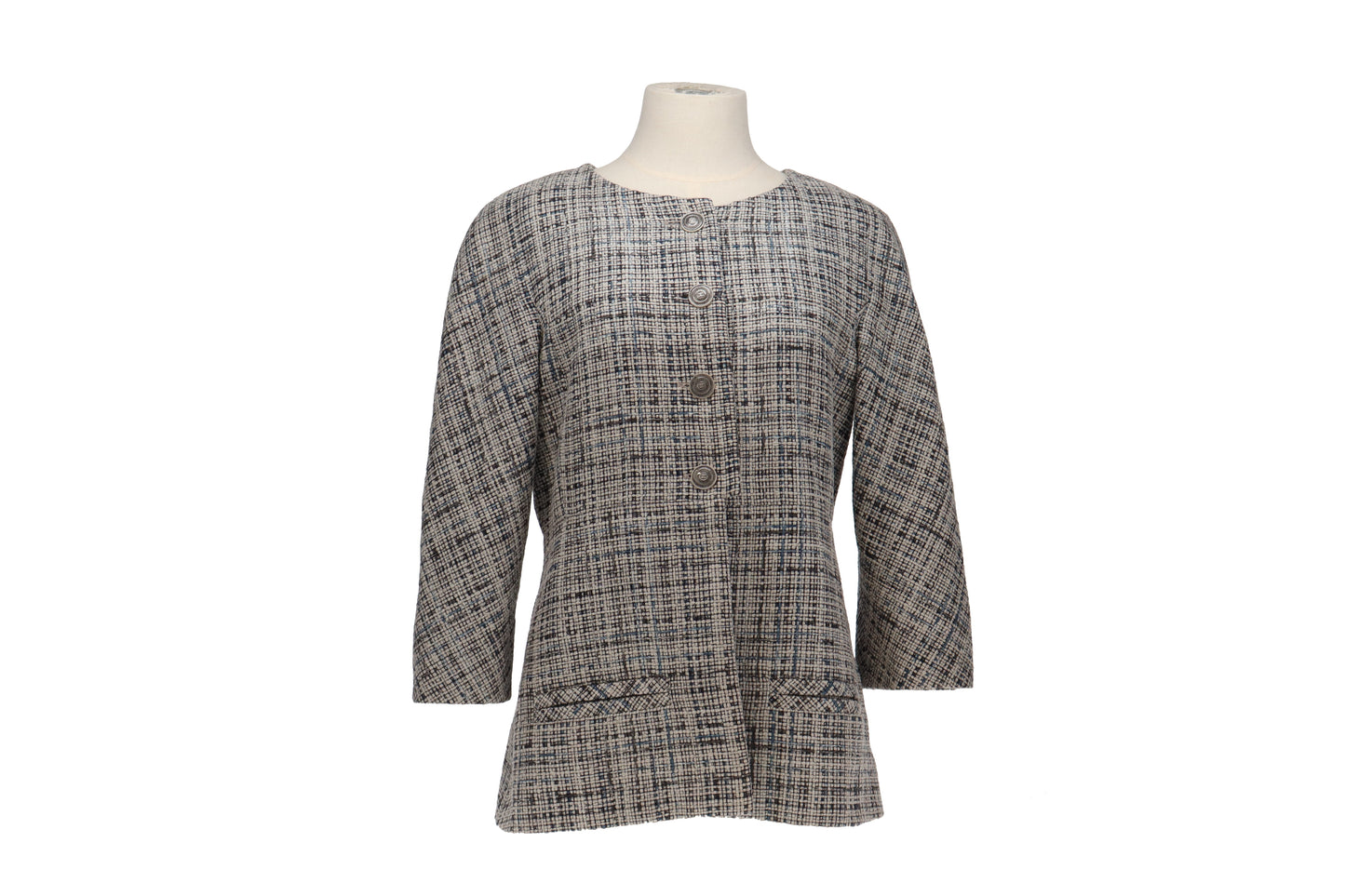 Chanel Cotton/Silk Bracelet Sleeve Box Jacket UK 10