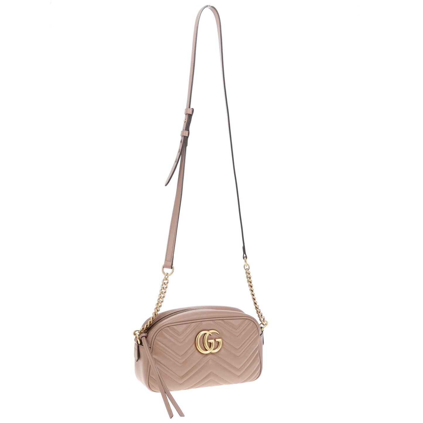 Gucci Marmont Small Camera Bag Dusty Pink Chevron GHW