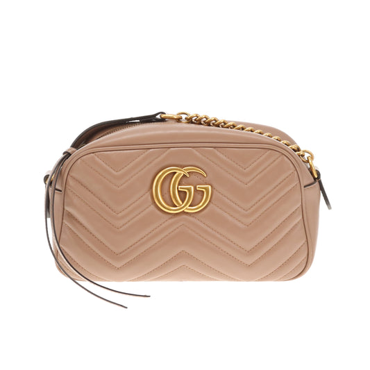 Gucci Marmont Small Camera Bag Dusty Pink Chevron GHW