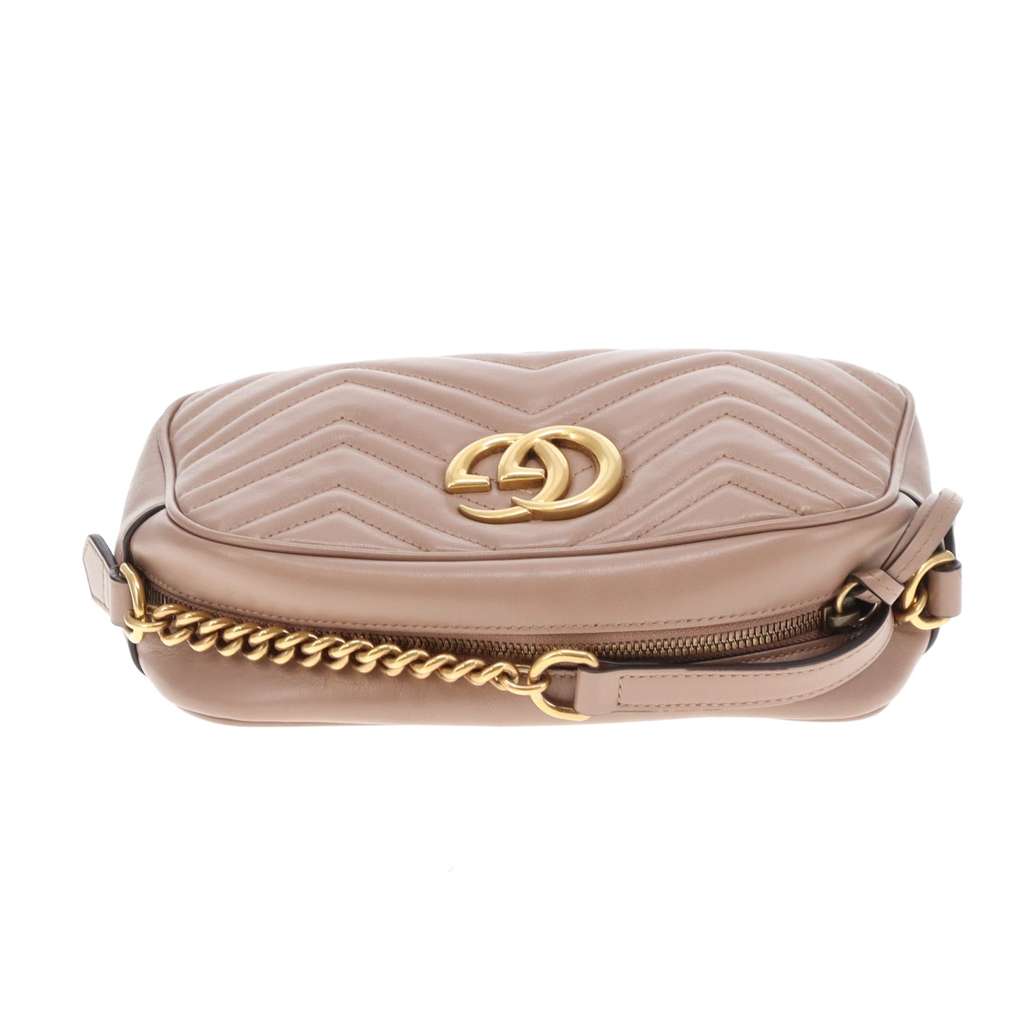 Gucci Marmont Small Camera Bag Dusty Pink Chevron GHW
