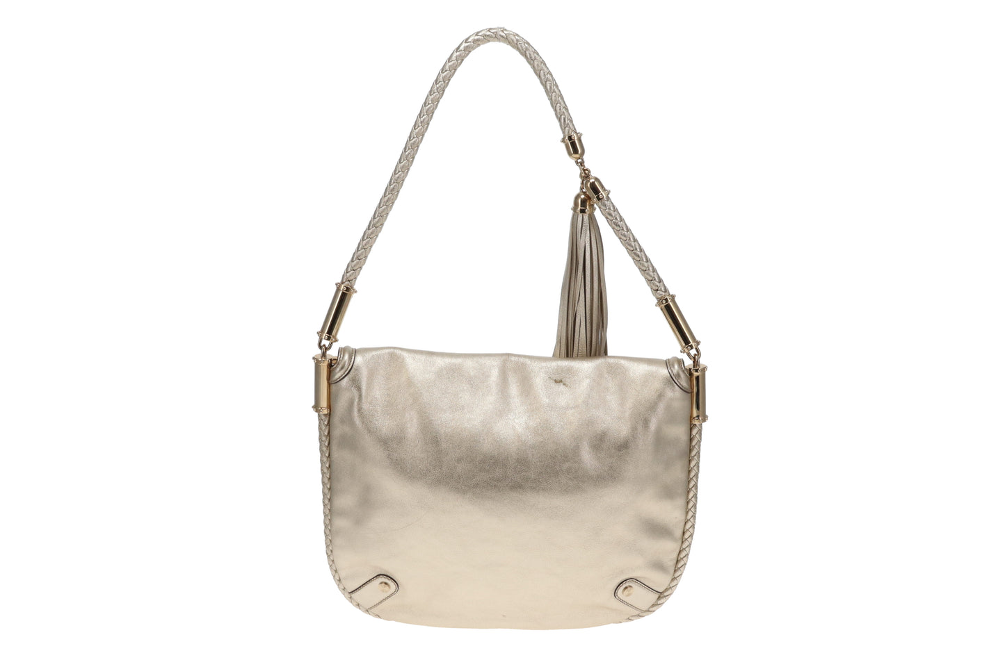 Gucci Britt Hobo Gold Metallic Leather Vintage