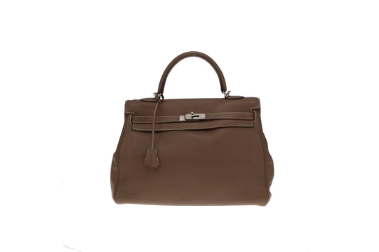 Hermes Kelly 35 Etoupe Swift PHW 2000