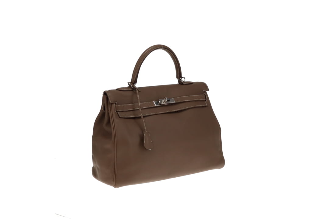 Hermes Kelly 35 Etoupe Swift PHW 2000