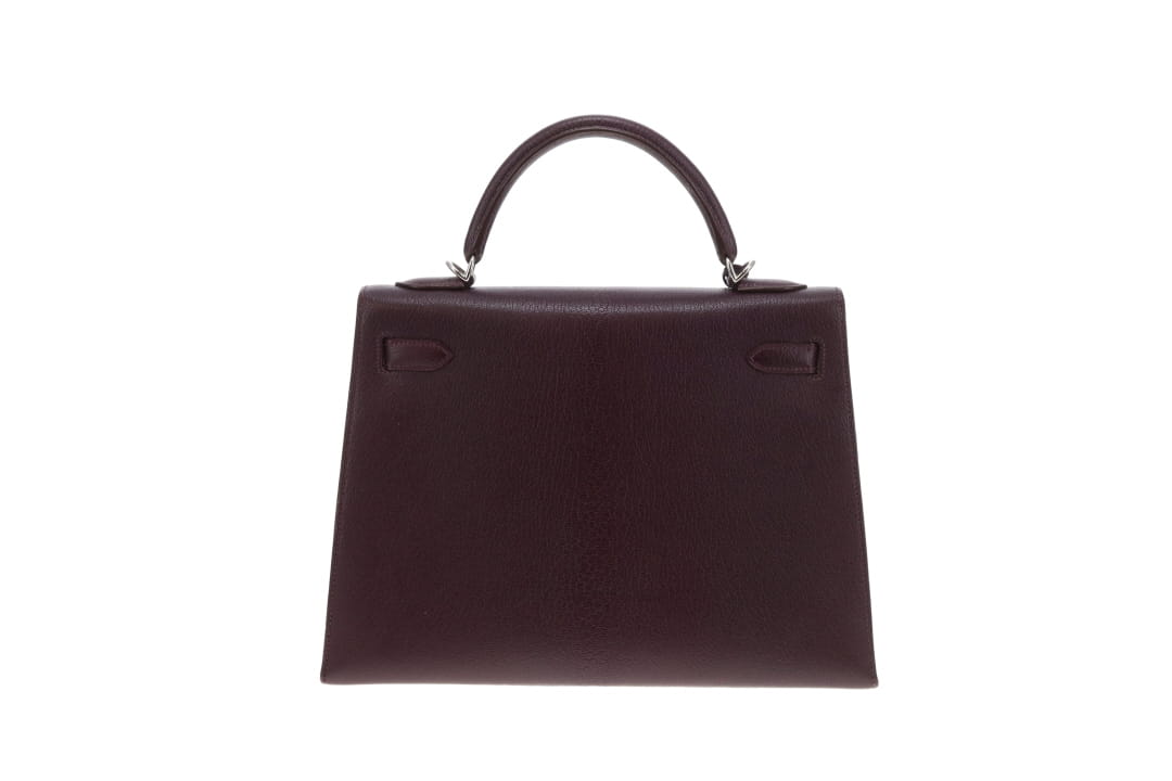 Hermes Kelly 32 Sellier Chevre De Coromandel Raisin PHW 2005