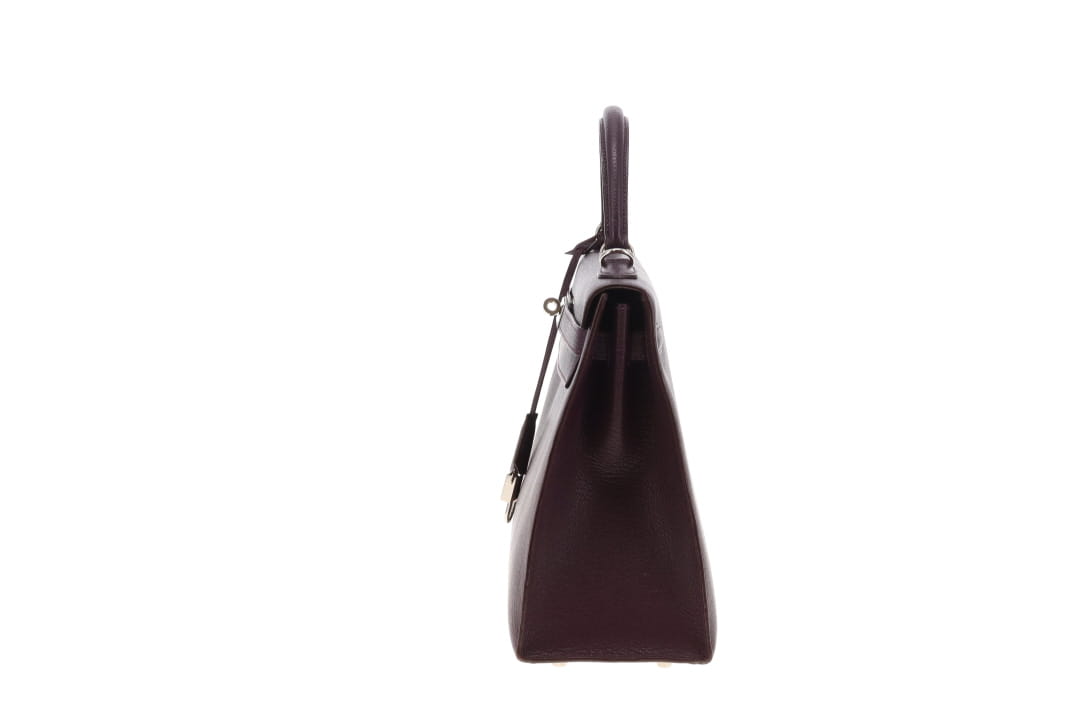 Hermes Kelly 32 Sellier Chevre De Coromandel Raisin PHW 2005