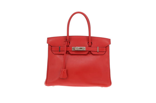 Hermes Birkin 30 Rouge Swift Leather PHW 2007
