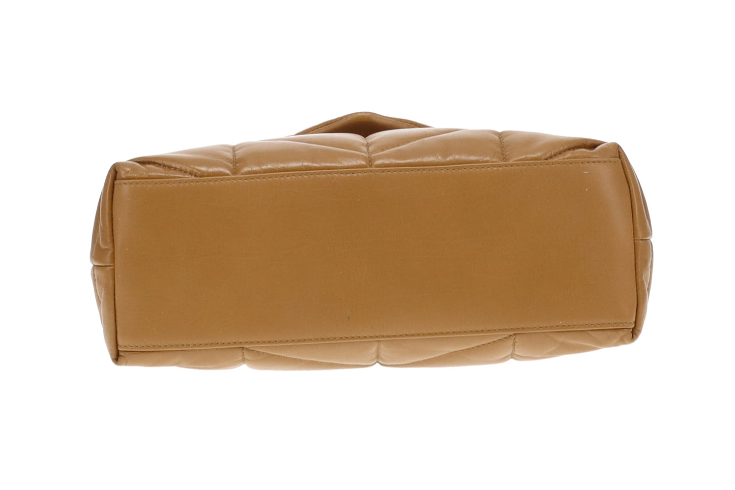Saint Laurent Tabac Brown Shiny Leather Small Puffer