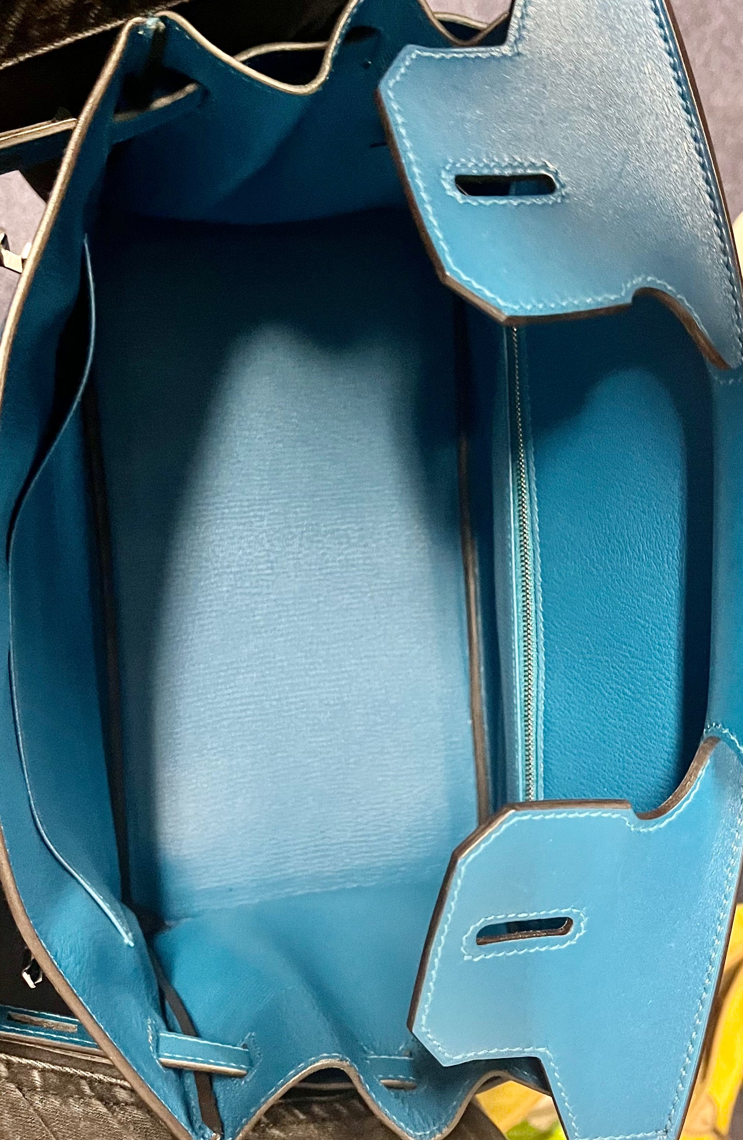 Hermes Bleu Izmir Tadelakt Leather Birkin 30 2018 (C no shape)