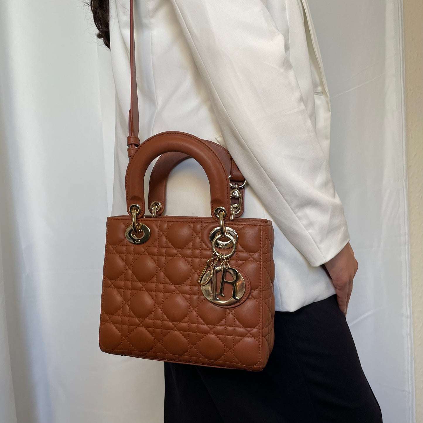 Dior Lady Dior Rust Cannage Lambskin Small MYABC