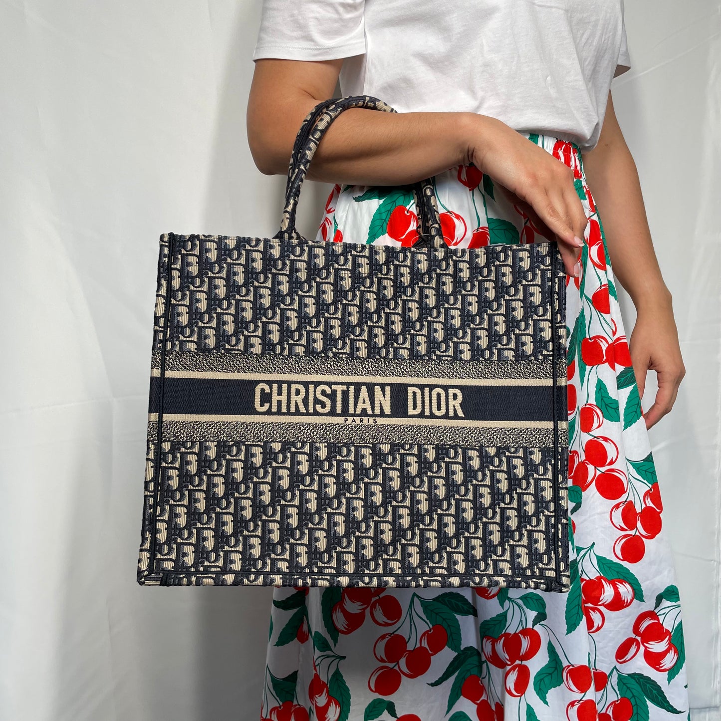 Dior Navy Oblique Book Tote Large